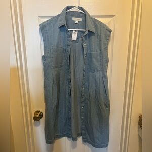 Banana Republic Long Sleeveless Denim Jacket